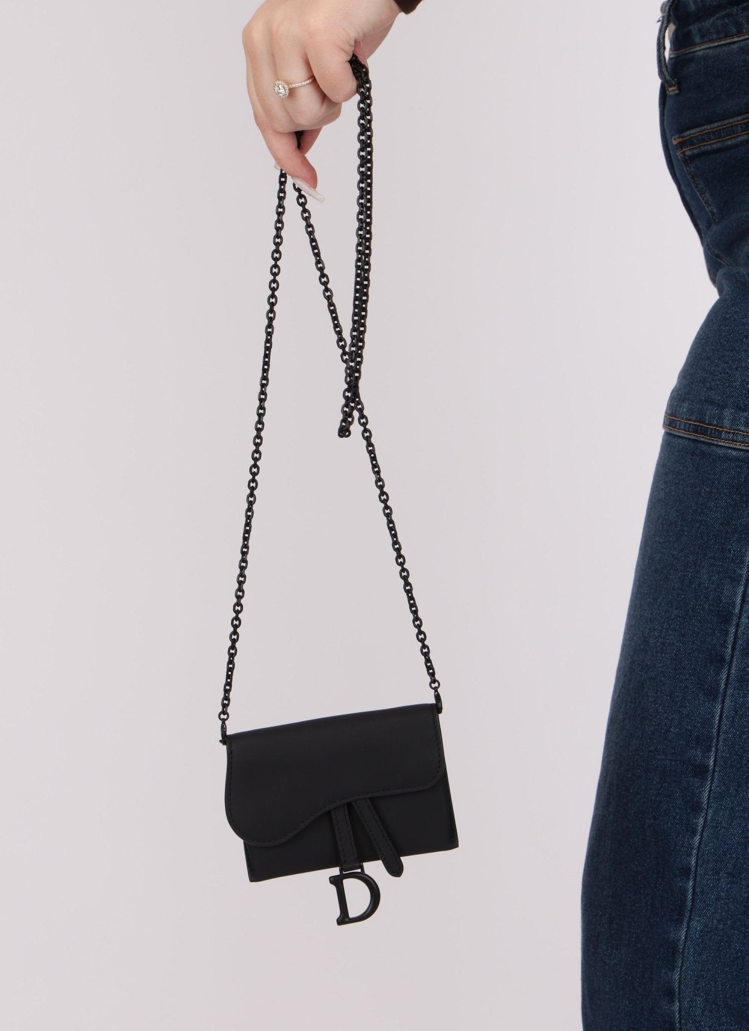 Dior 2020 Calfskin Ultra Matte Cardholder with Chain - FashioNica