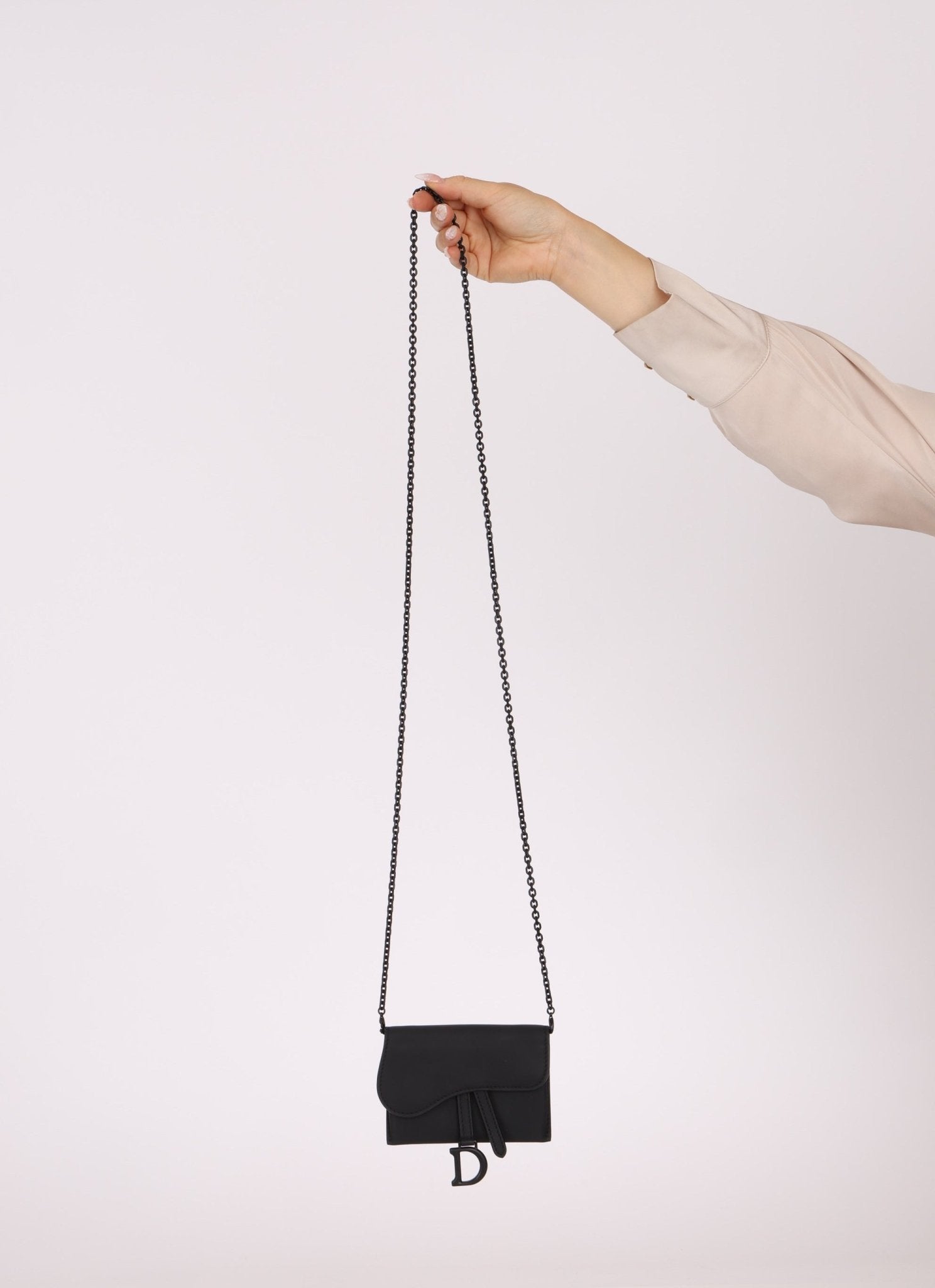 Dior 2020 Calfskin Ultra Matte Cardholder with Chain - FashioNica