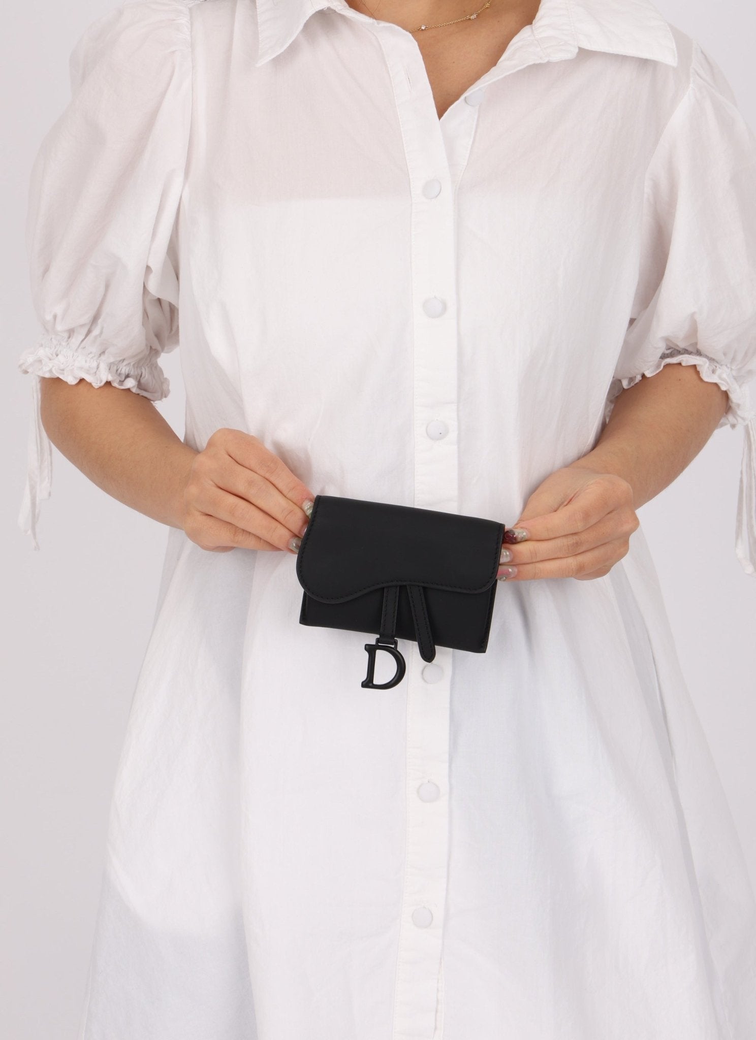 Dior 2020 Calfskin Ultra Matte Cardholder with Chain - FashioNica