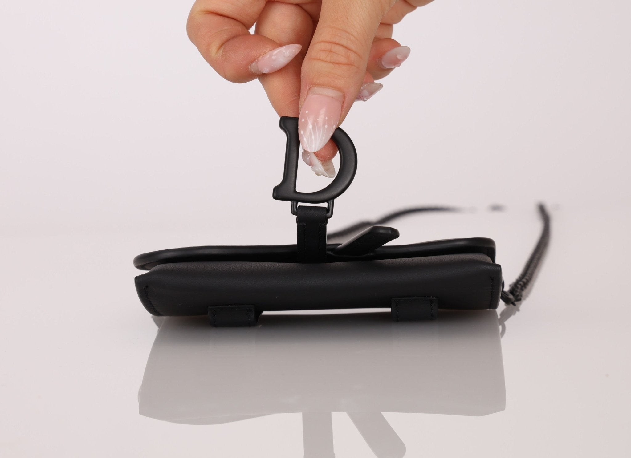 Dior 2020 Calfskin Ultra Matte Cardholder with Chain - FashioNica