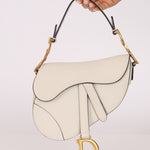 Dior 2020 Grained Calfskin White Mini Saddle - FashioNica