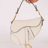 Dior 2020 Grained Calfskin White Mini Saddle - FashioNica