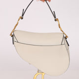 Dior 2020 Grained Calfskin White Mini Saddle - FashioNica