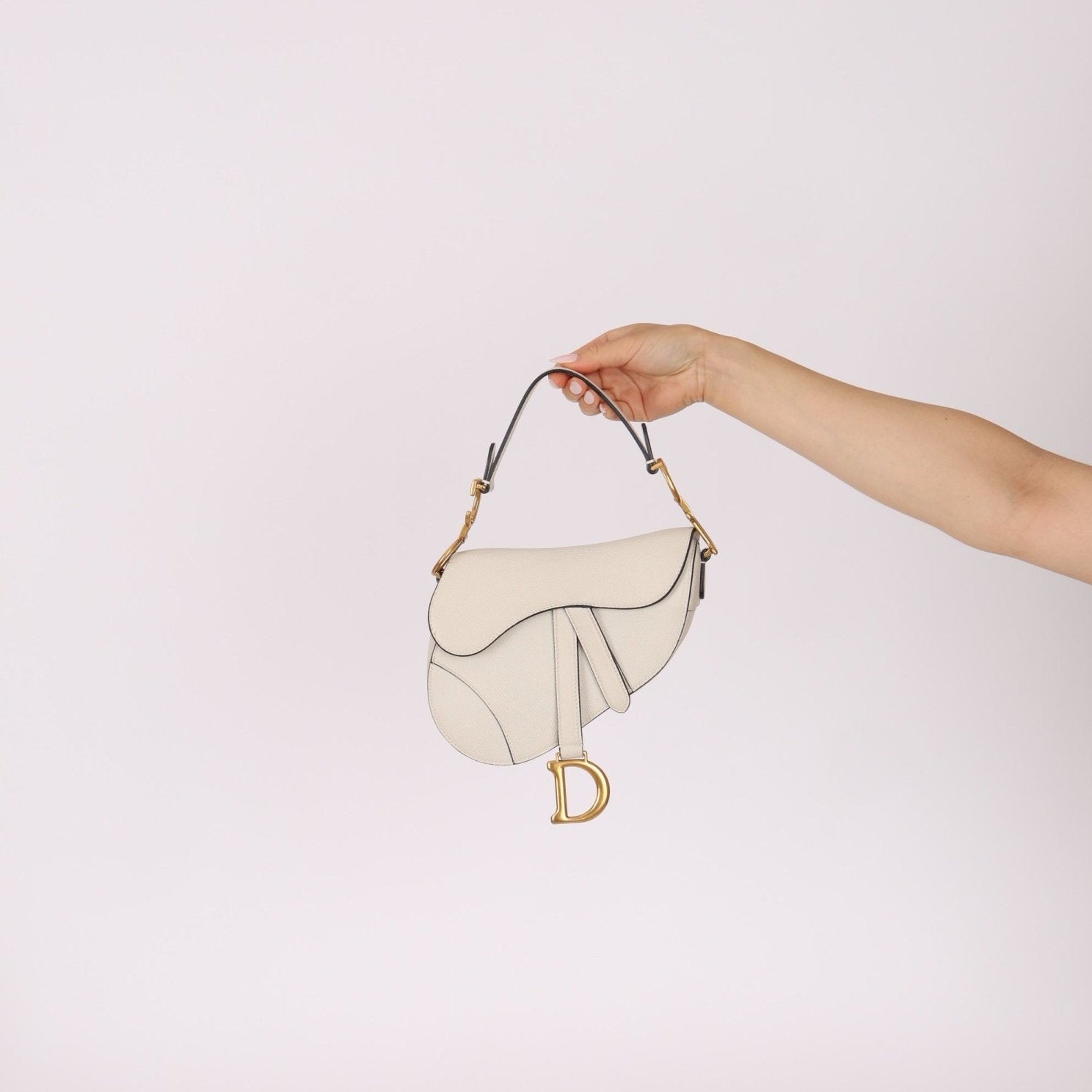 Dior 2020 Grained Calfskin White Mini Saddle - FashioNica