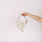 Dior 2020 Grained Calfskin White Mini Saddle - FashioNica