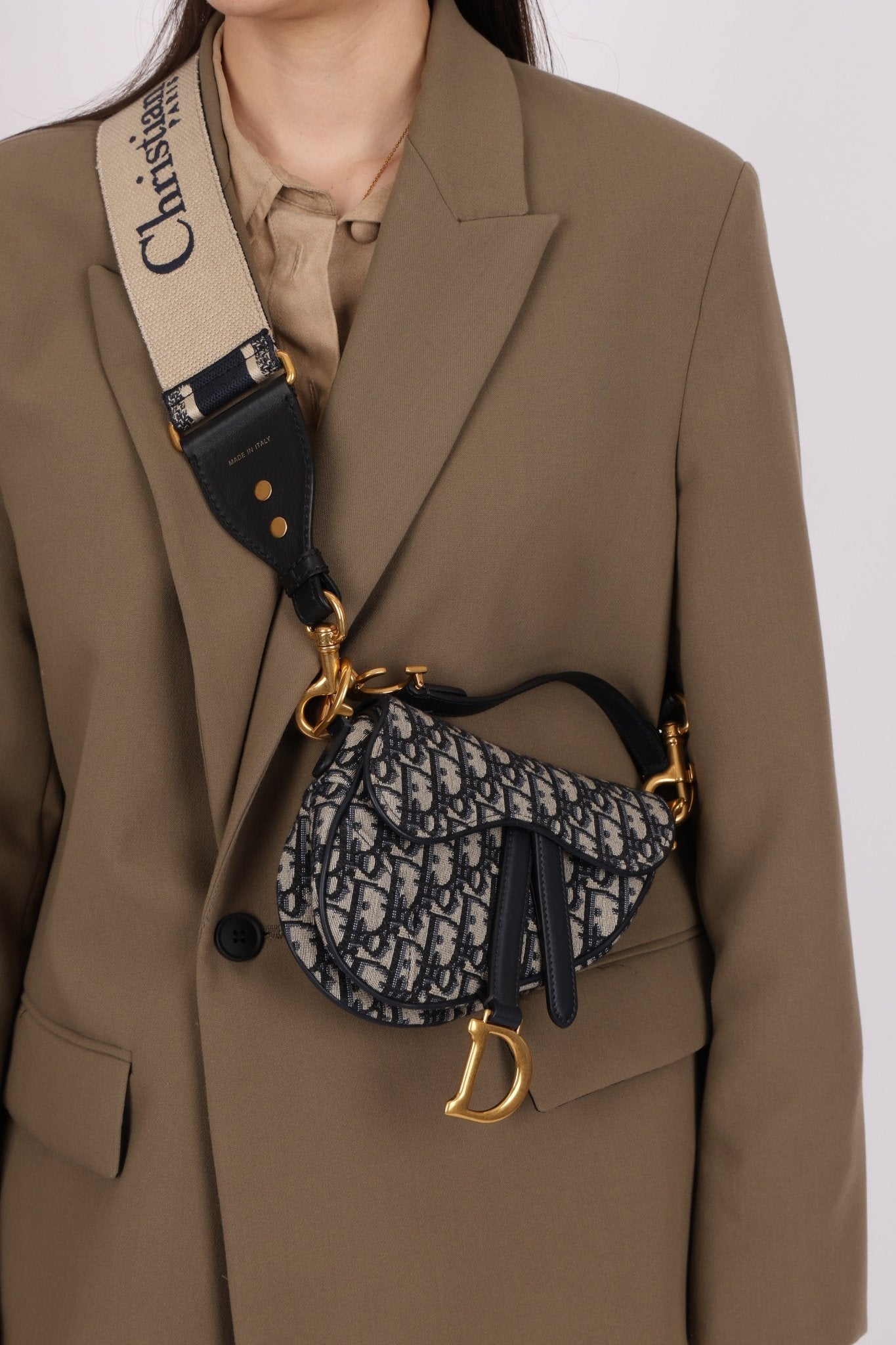 Dior 2020 Mini Oblique Saddle with Guitar Strap - FashioNica