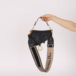 Dior 2021 Grained Calfskin Mini Saddle Bag w/ Guitar Strap - FashioNica