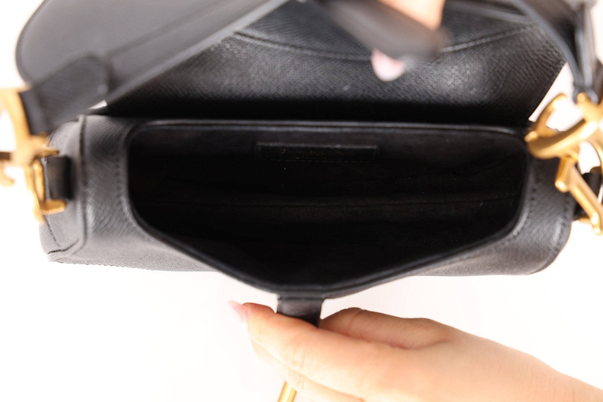 Dior 2021 Grained Calfskin Mini Saddle Bag w/ Guitar Strap - FashioNica