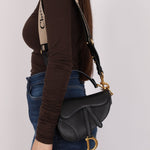 Dior 2021 Grained Calfskin Mini Saddle Bag w/ Guitar Strap - FashioNica