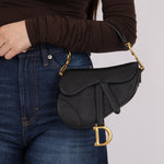 Dior 2021 Grained Calfskin Mini Saddle Bag w/ Guitar Strap - FashioNica