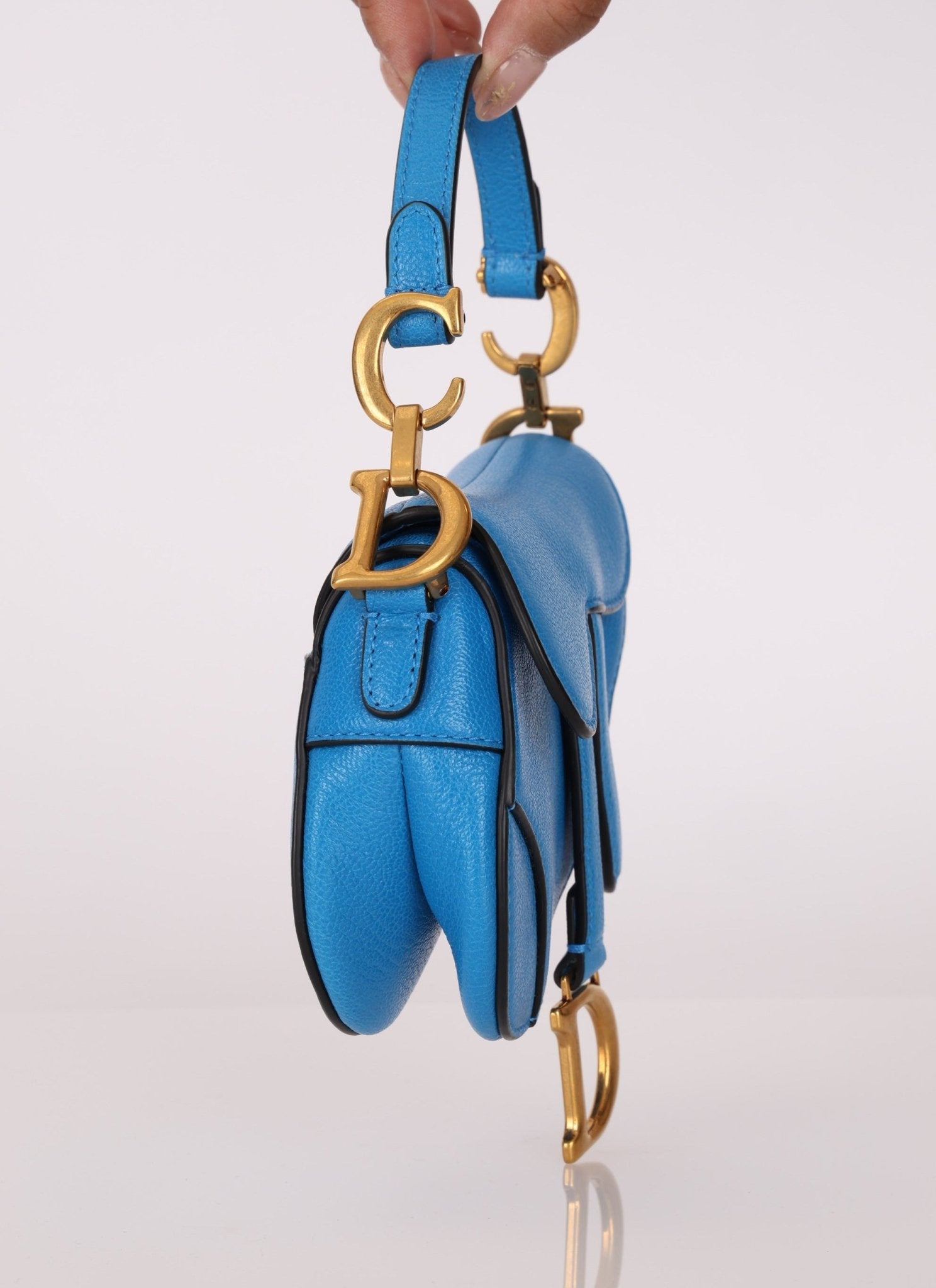 Dior 2022 Goatskin Micro Blue Saddle - FashioNica