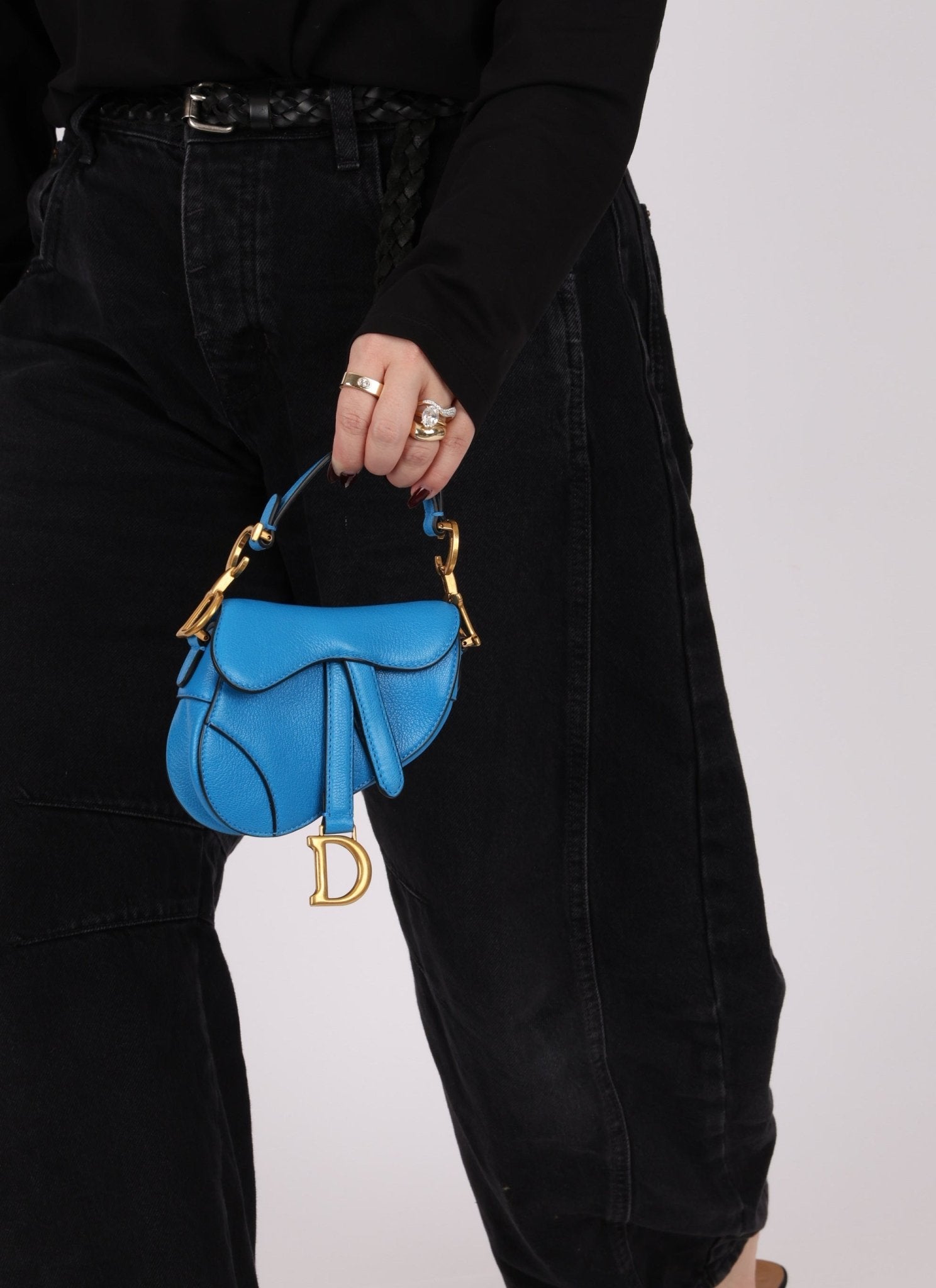 Dior 2022 Goatskin Micro Blue Saddle - FashioNica