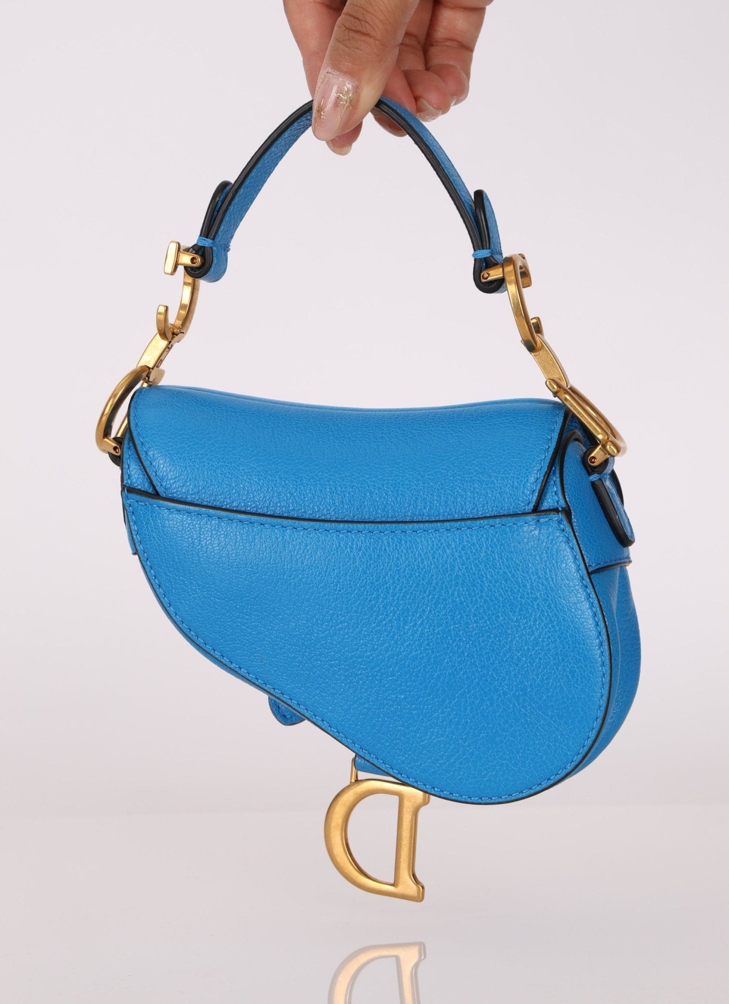 Dior 2022 Goatskin Micro Blue Saddle - FashioNica