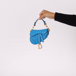 Dior 2022 Goatskin Micro Blue Saddle - FashioNica