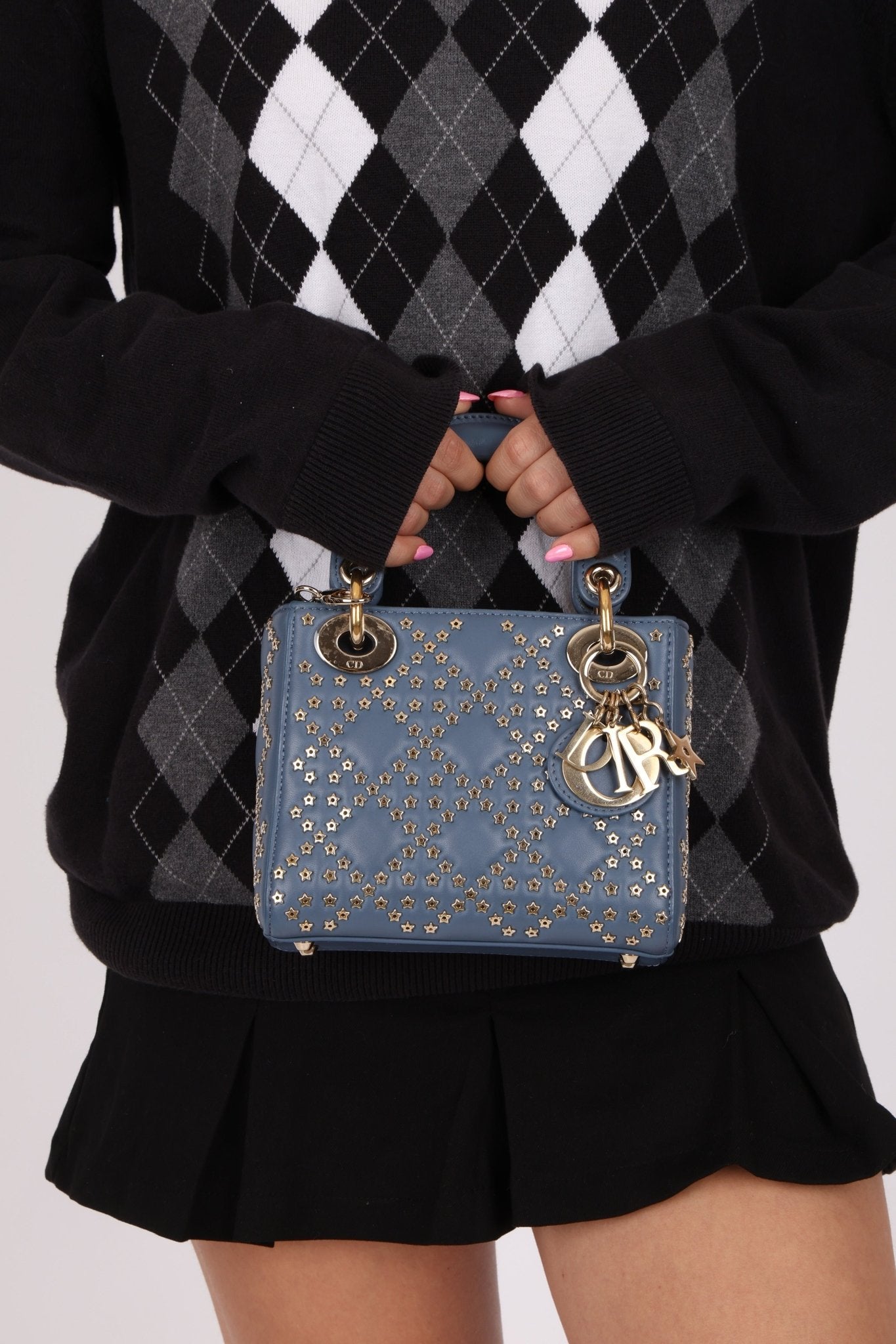 Dior 2022 Lambskin Lucky Stars Mini Lady - FashioNica