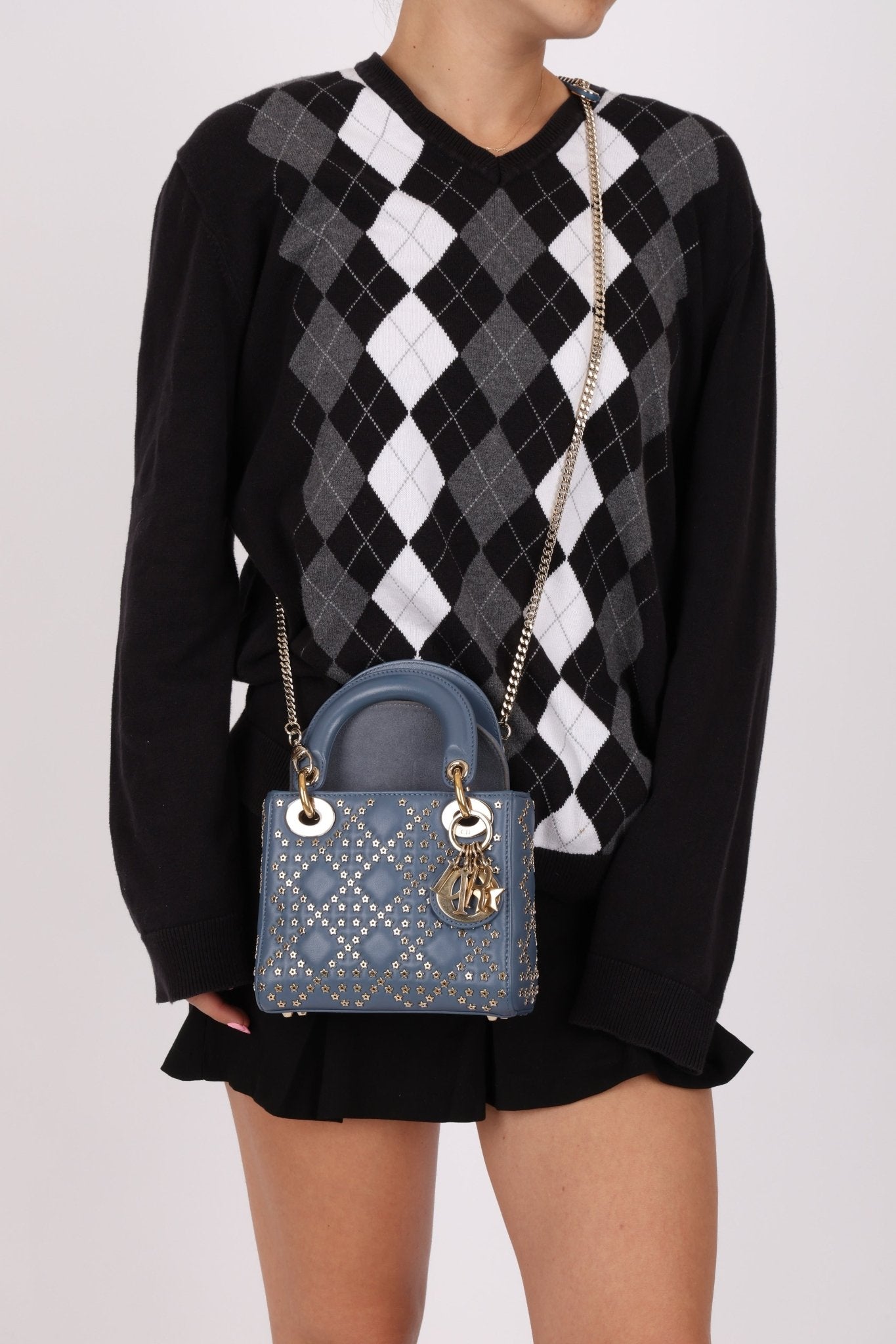 Dior 2022 Lambskin Lucky Stars Mini Lady - FashioNica