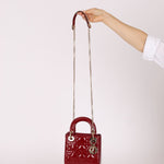 Dior 2022 Patent Cannage Chain Mini Lady - FashioNica