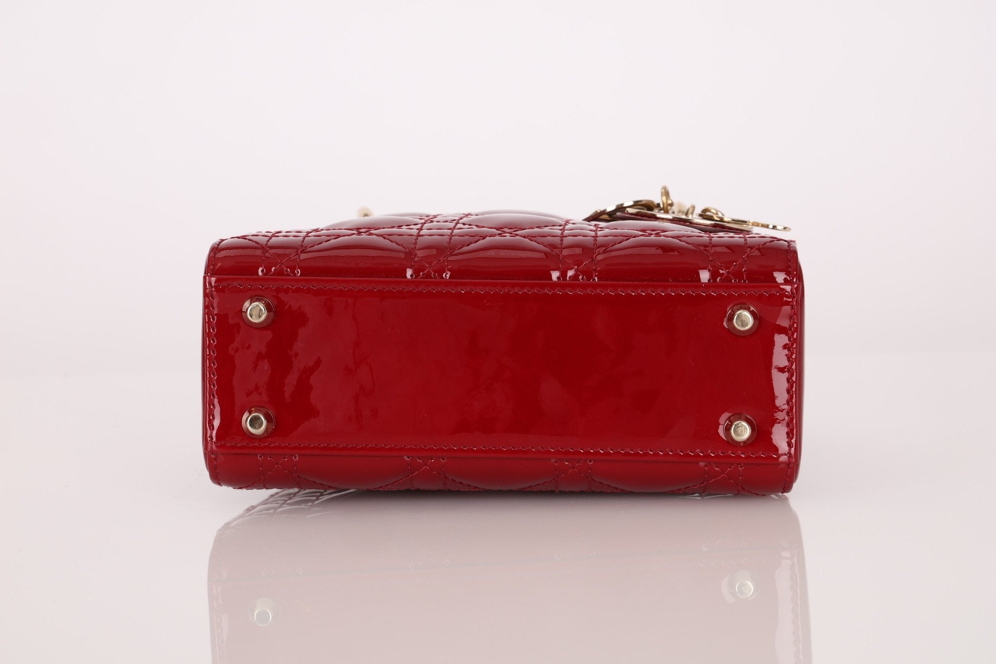 Dior 2022 Patent Cannage Chain Mini Lady - FashioNica