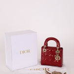 Dior 2022 Patent Cannage Chain Mini Lady - FashioNica