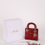 Dior 2022 Patent Cannage Chain Mini Lady - FashioNica