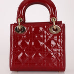 Dior 2022 Patent Cannage Chain Mini Lady - FashioNica