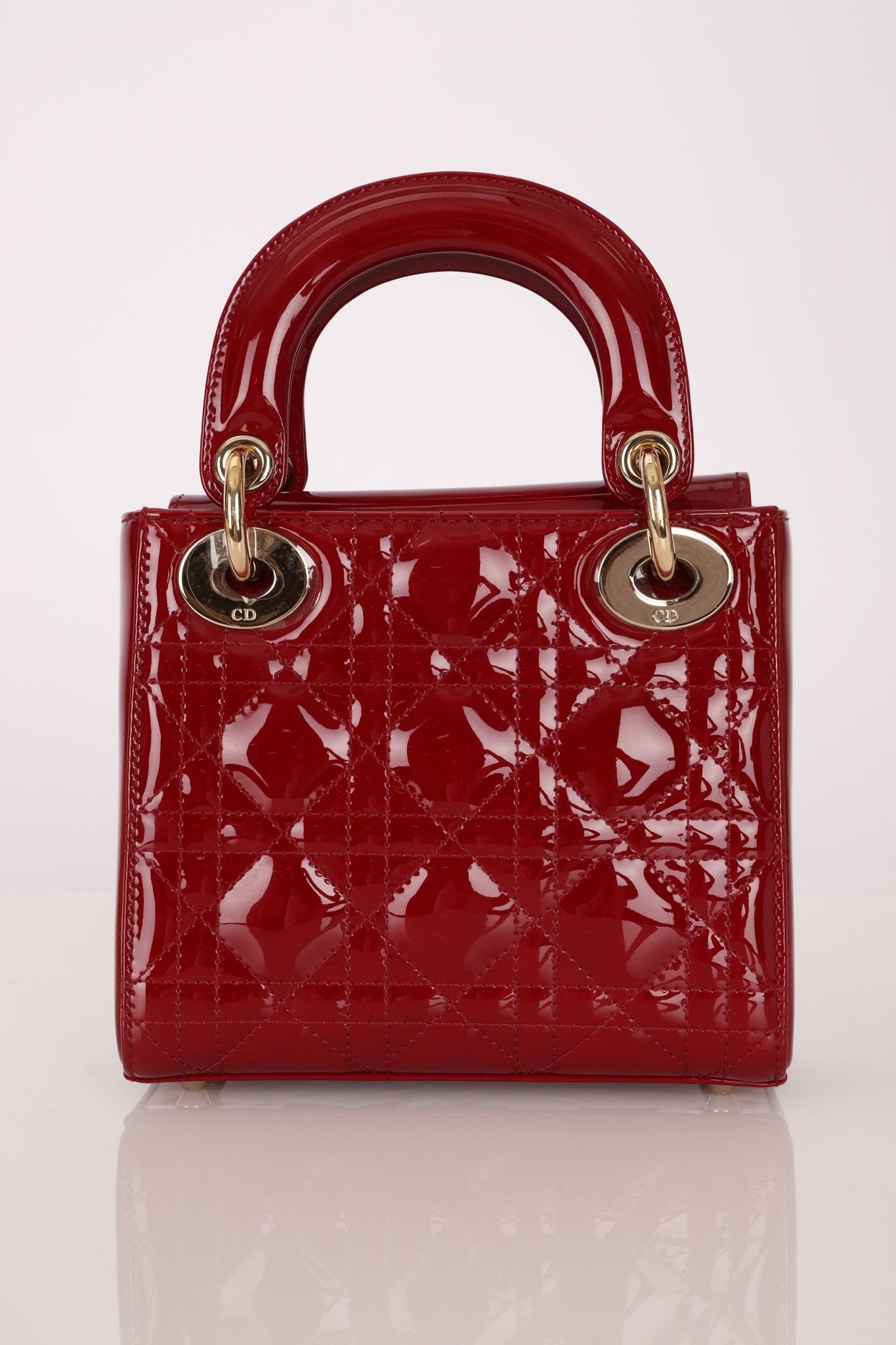 Dior 2022 Patent Cannage Chain Mini Lady - FashioNica