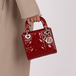 Dior 2022 Patent Cannage Chain Mini Lady - FashioNica