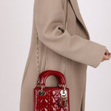 Dior 2022 Patent Cannage Chain Mini Lady - FashioNica