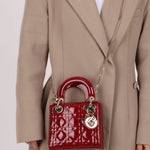 Dior 2022 Patent Cannage Chain Mini Lady - FashioNica