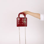 Dior 2022 Patent Cannage Chain Mini Lady - FashioNica
