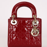 Dior 2022 Patent Cannage Chain Mini Lady - FashioNica