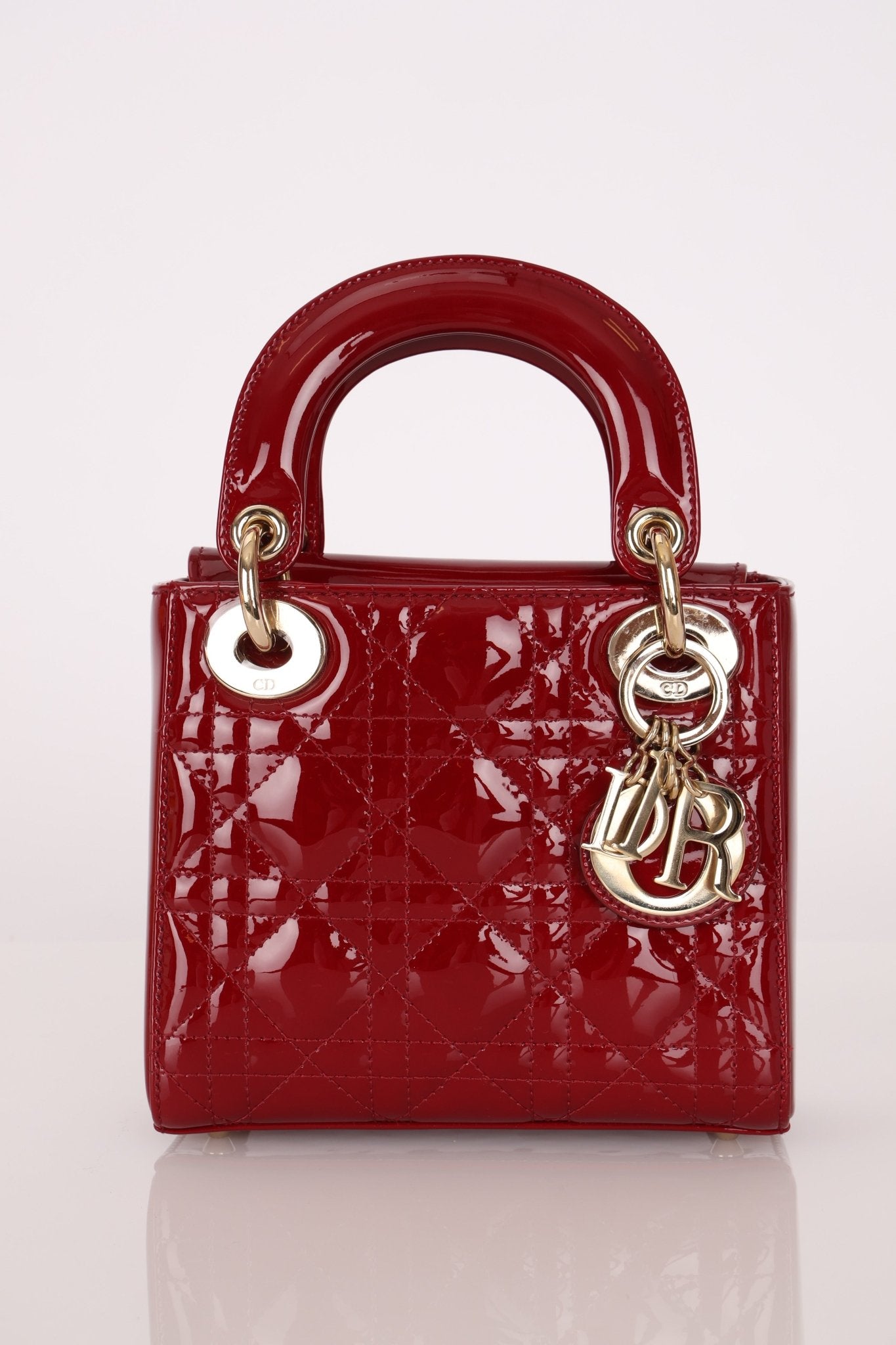 Dior 2022 Patent Cannage Chain Mini Lady - FashioNica