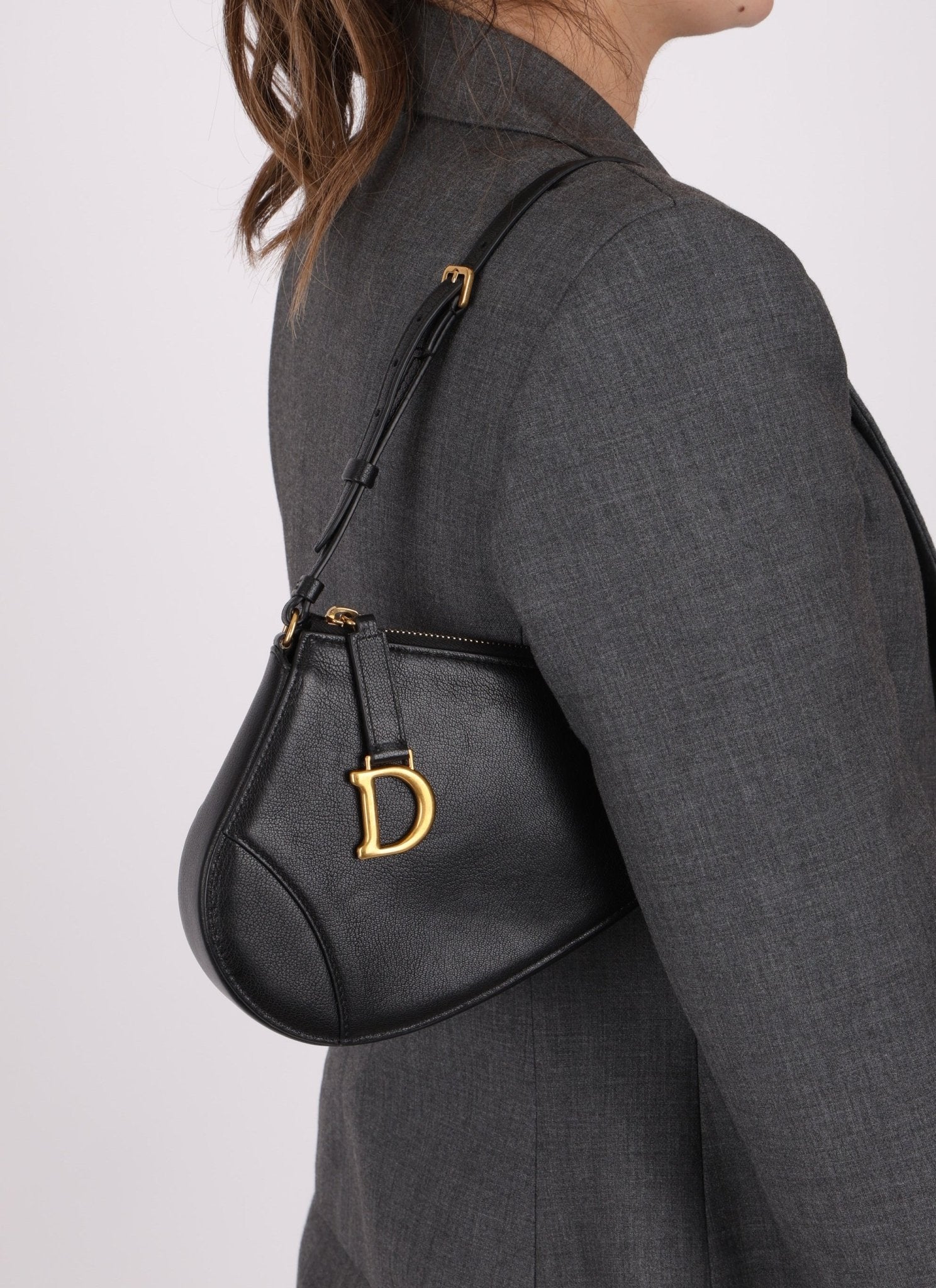Dior 2023 Black Goatskin Saddle Rodeo Pochette - FashioNica