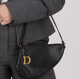 Dior 2023 Black Goatskin Saddle Rodeo Pochette - FashioNica