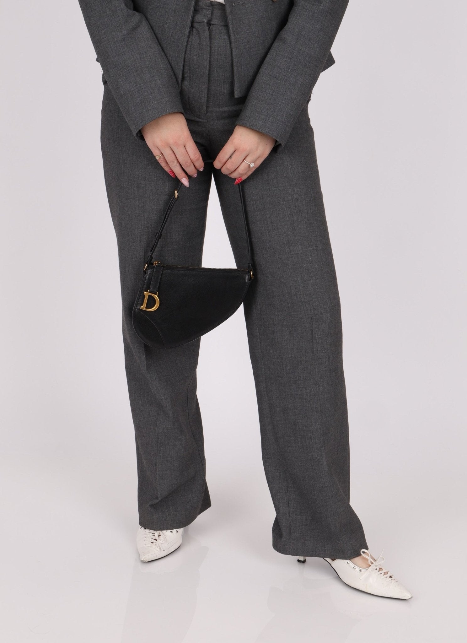 Dior 2023 Black Goatskin Saddle Rodeo Pochette - FashioNica