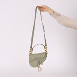 Dior 2023 Soft Grained Calfskin Mini Saddle Bag w/ Strap - FashioNica