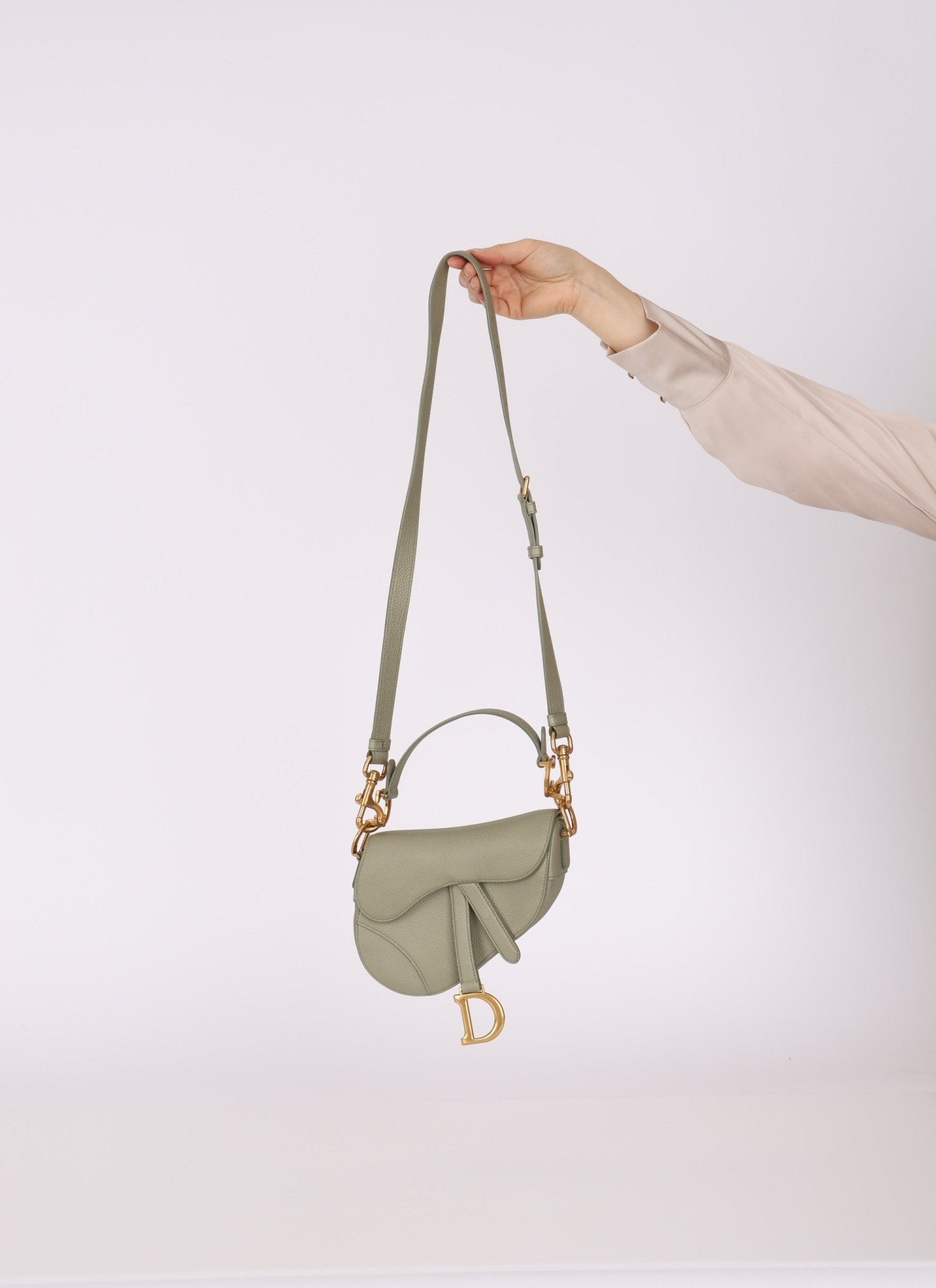 Dior 2023 Soft Grained Calfskin Mini Saddle Bag w/ Strap - FashioNica