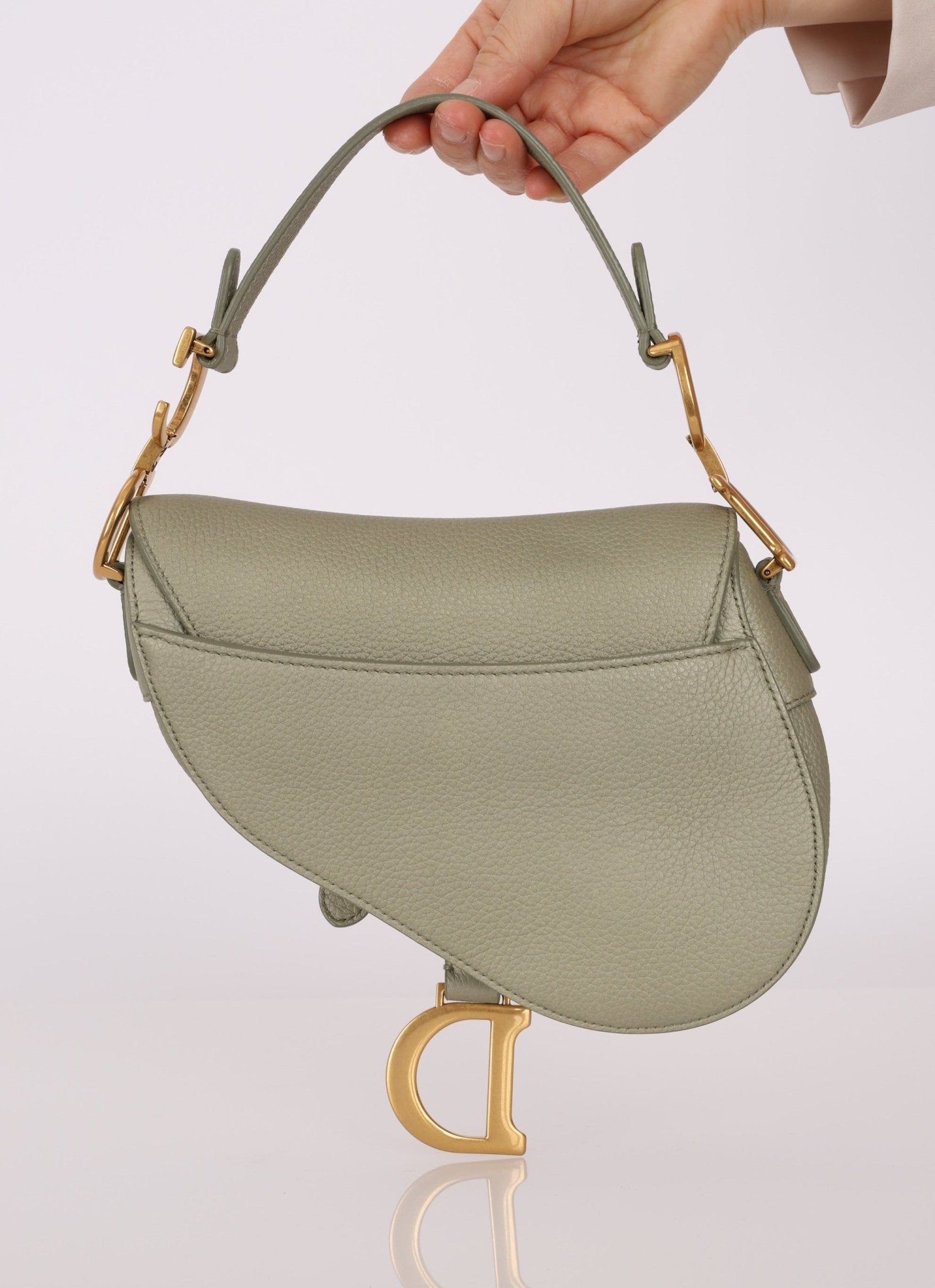 Dior 2023 Soft Grained Calfskin Mini Saddle Bag w/ Strap - FashioNica