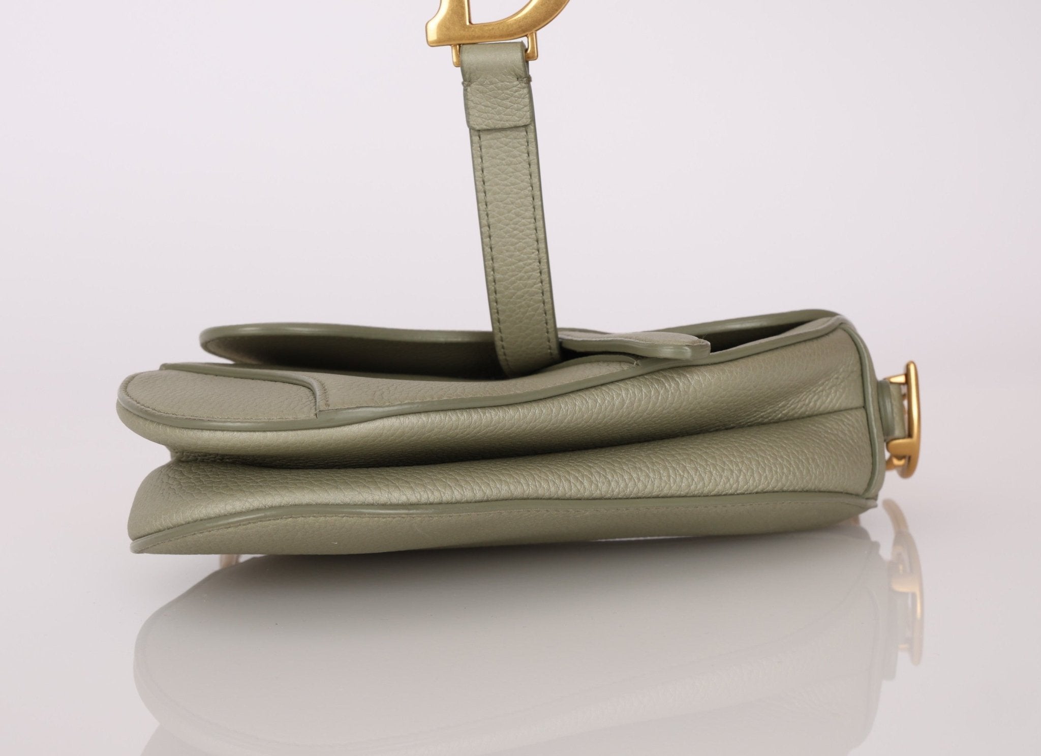 Dior 2023 Soft Grained Calfskin Mini Saddle Bag w/ Strap - FashioNica