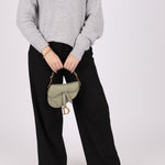Dior 2023 Soft Grained Calfskin Mini Saddle Bag w/ Strap - FashioNica