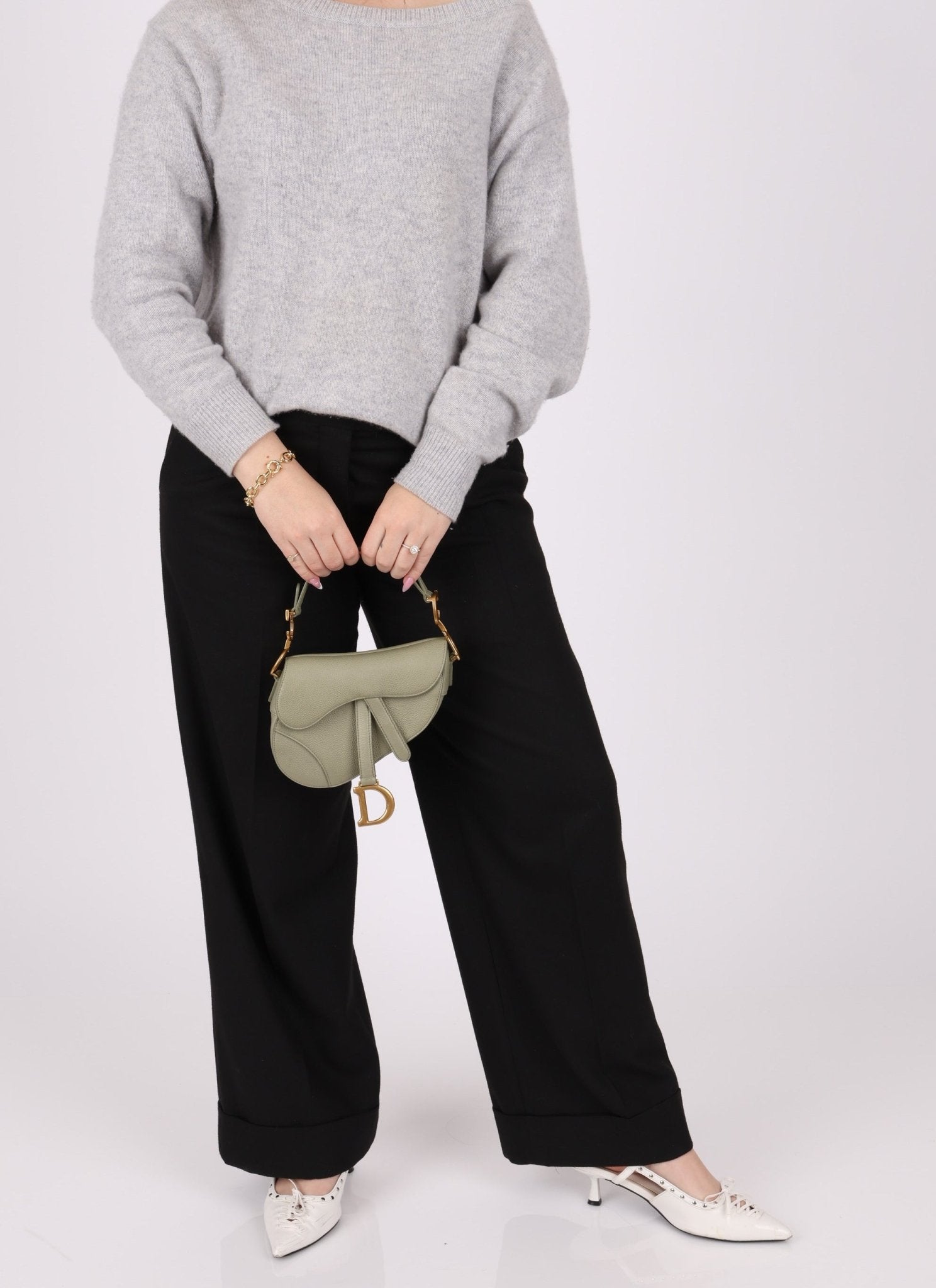 Dior 2023 Soft Grained Calfskin Mini Saddle Bag w/ Strap - FashioNica