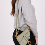 Dior 2023 Soft Grained Calfskin Mini Saddle Bag w/ Strap - FashioNica