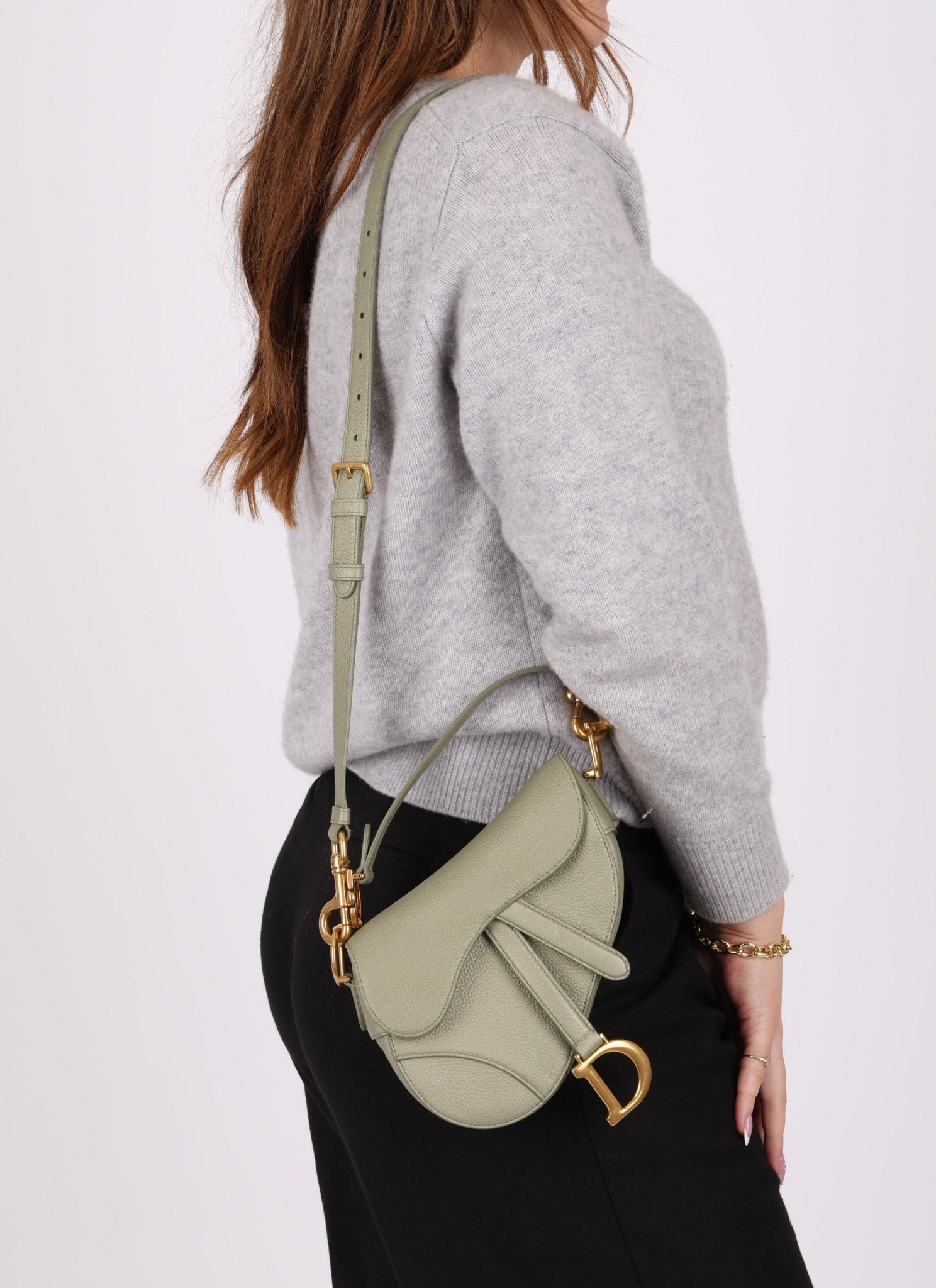 Dior 2023 Soft Grained Calfskin Mini Saddle Bag w/ Strap - FashioNica