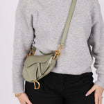 Dior 2023 Soft Grained Calfskin Mini Saddle Bag w/ Strap - FashioNica