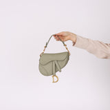 Dior 2023 Soft Grained Calfskin Mini Saddle Bag w/ Strap - FashioNica