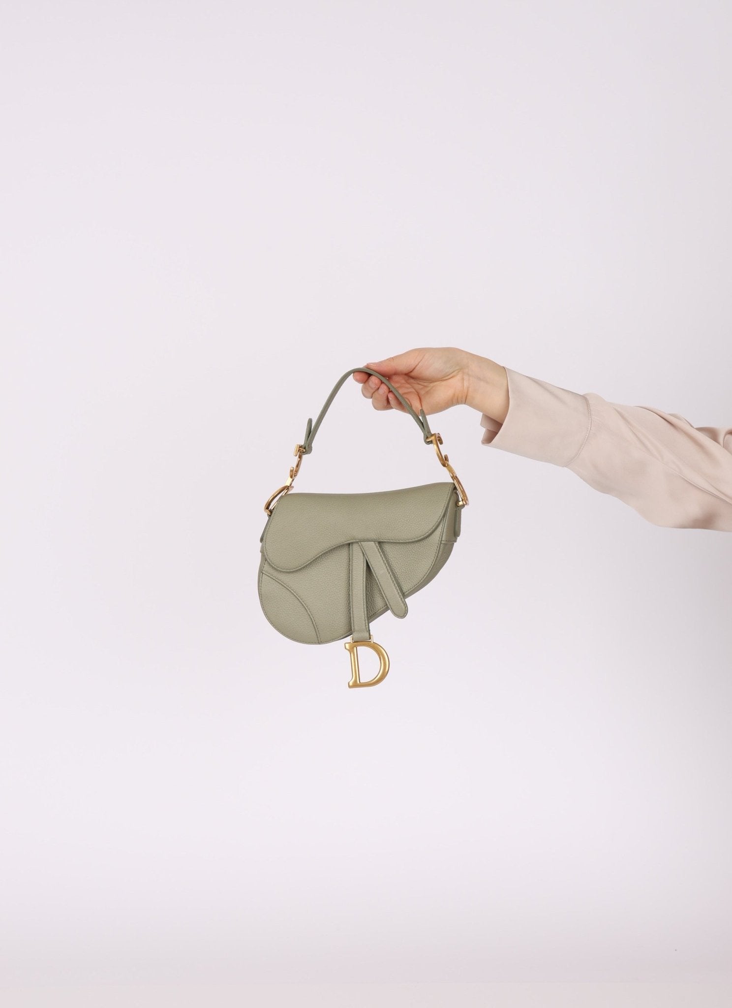 Dior 2023 Soft Grained Calfskin Mini Saddle Bag w/ Strap - FashioNica