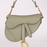 Dior 2023 Soft Grained Calfskin Mini Saddle Bag w/ Strap - FashioNica
