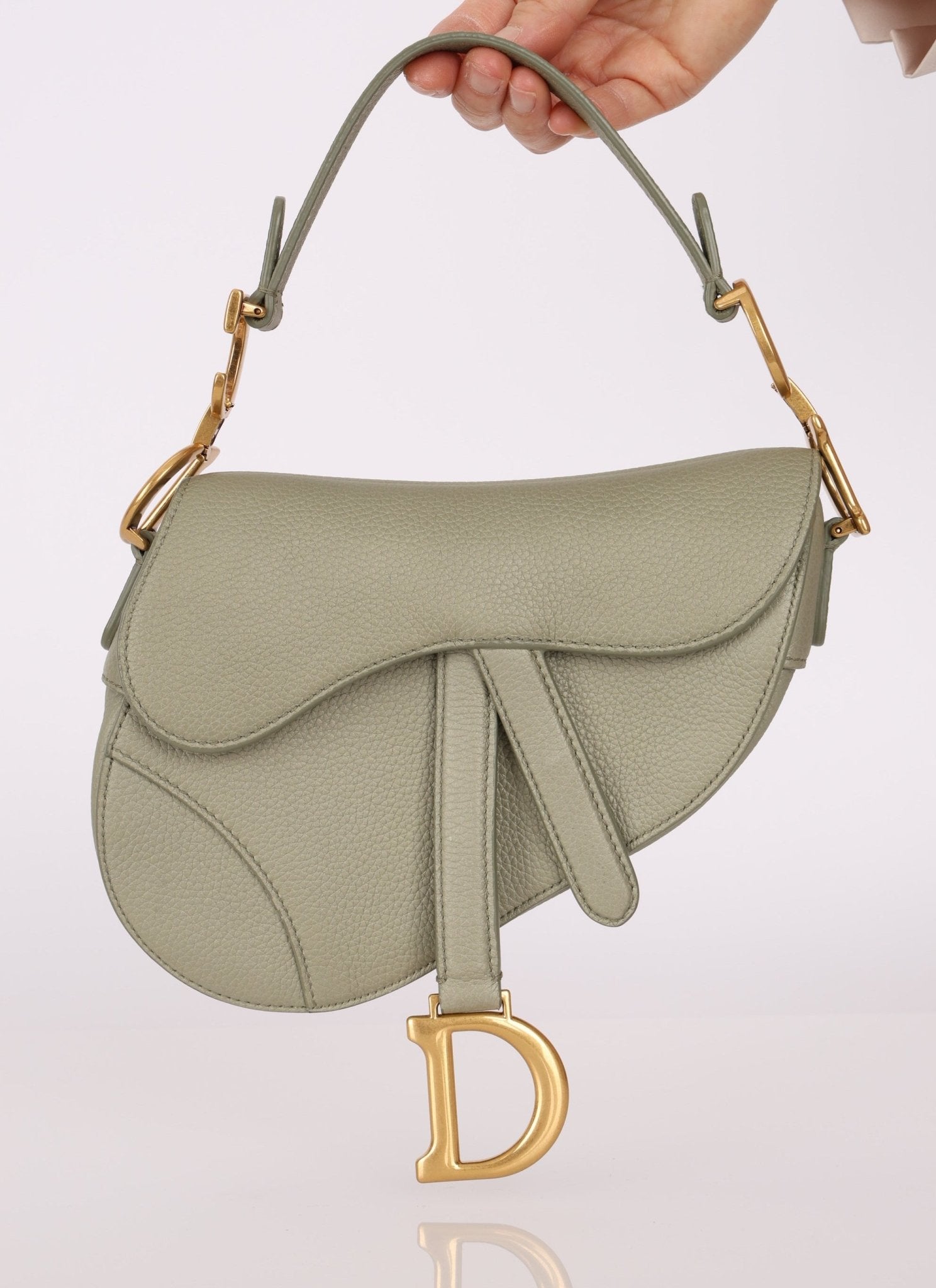 Dior 2023 Soft Grained Calfskin Mini Saddle Bag w/ Strap - FashioNica