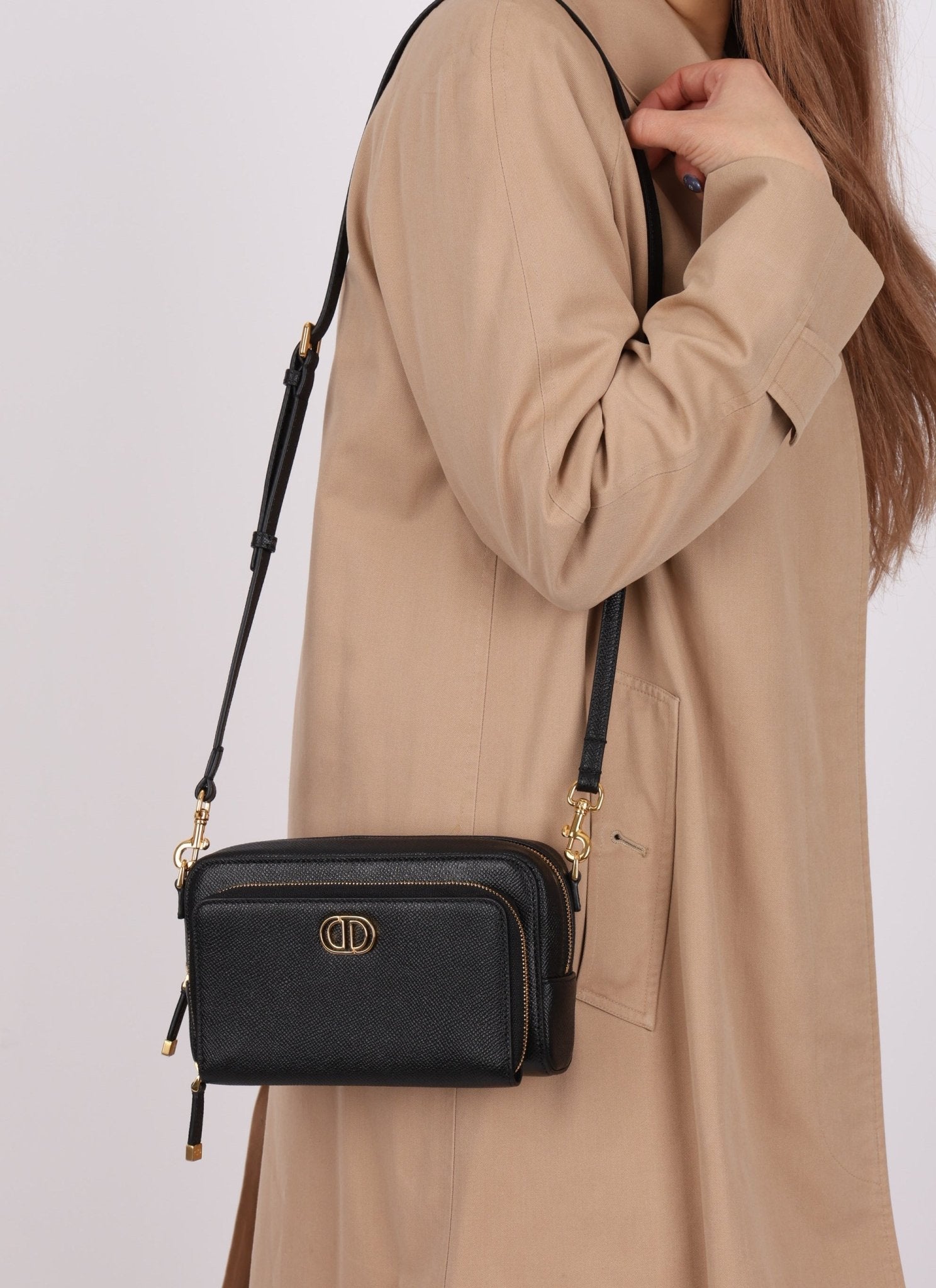 Dior 2024 Calfskin Caro Double Pouch Camera Bag - FashioNica