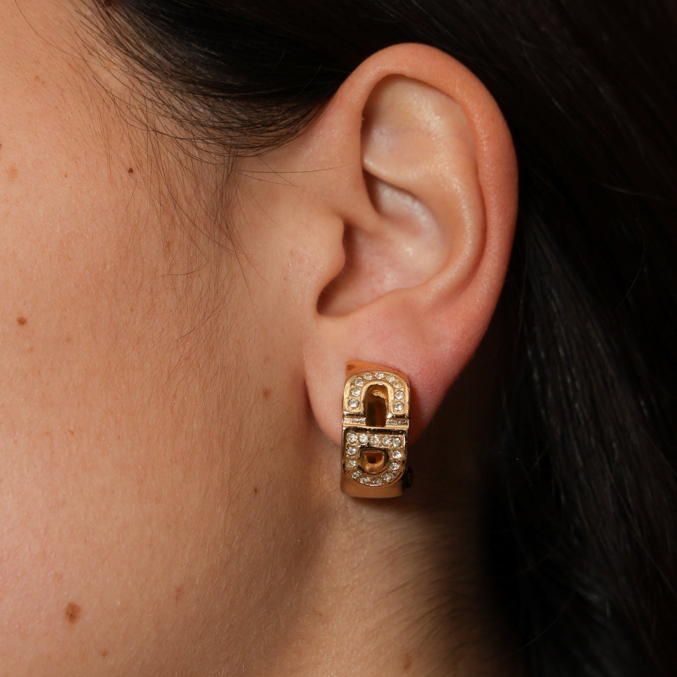Dior CD Crystal Clip - On Earrings - FashioNica